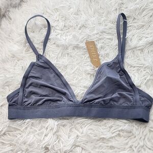 SKIMS Jelly Sheer Seamed Triangle Bralette Steel Blue XXS NWT